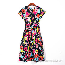 Women Short Sleeve Printing Dress